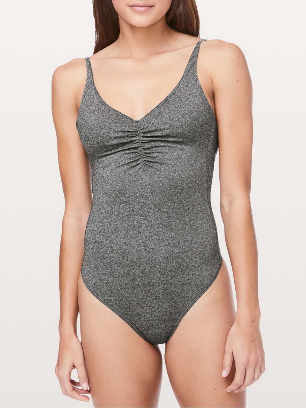 LULULEMON pretty pursuit bodysuit grey size 2